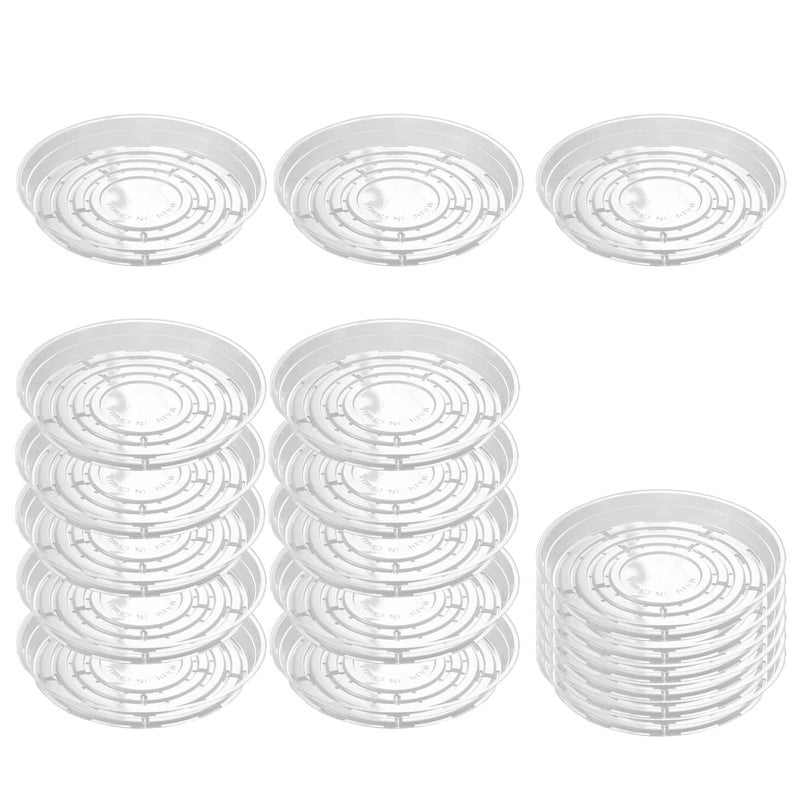 TRUEDAYS 10 Inch 5 Pack Clear Plant Saucers Flower Pot Tray Excellent for Indoor & Outdoor Plants - Image 1